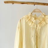 【ハモミシノオトナフク】Sheer Ruffle Shirt