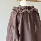 【ハモミシノオトナフク】Sheer Ruffle Shirt