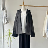 【ハモミシノオトナフク】Sheer Ruffle Shirt