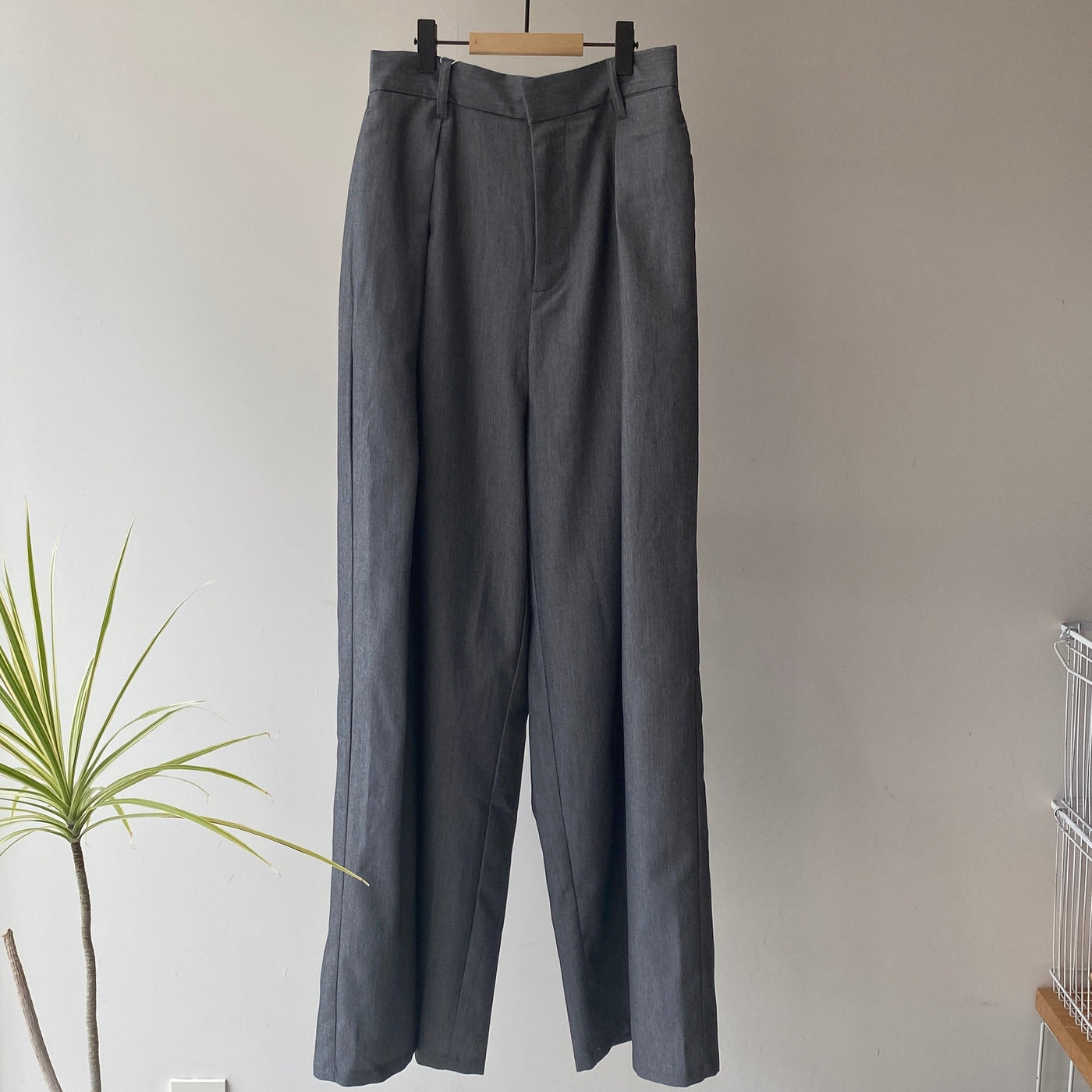 【ハモミシノオトナフク】Twill tuck wide pants