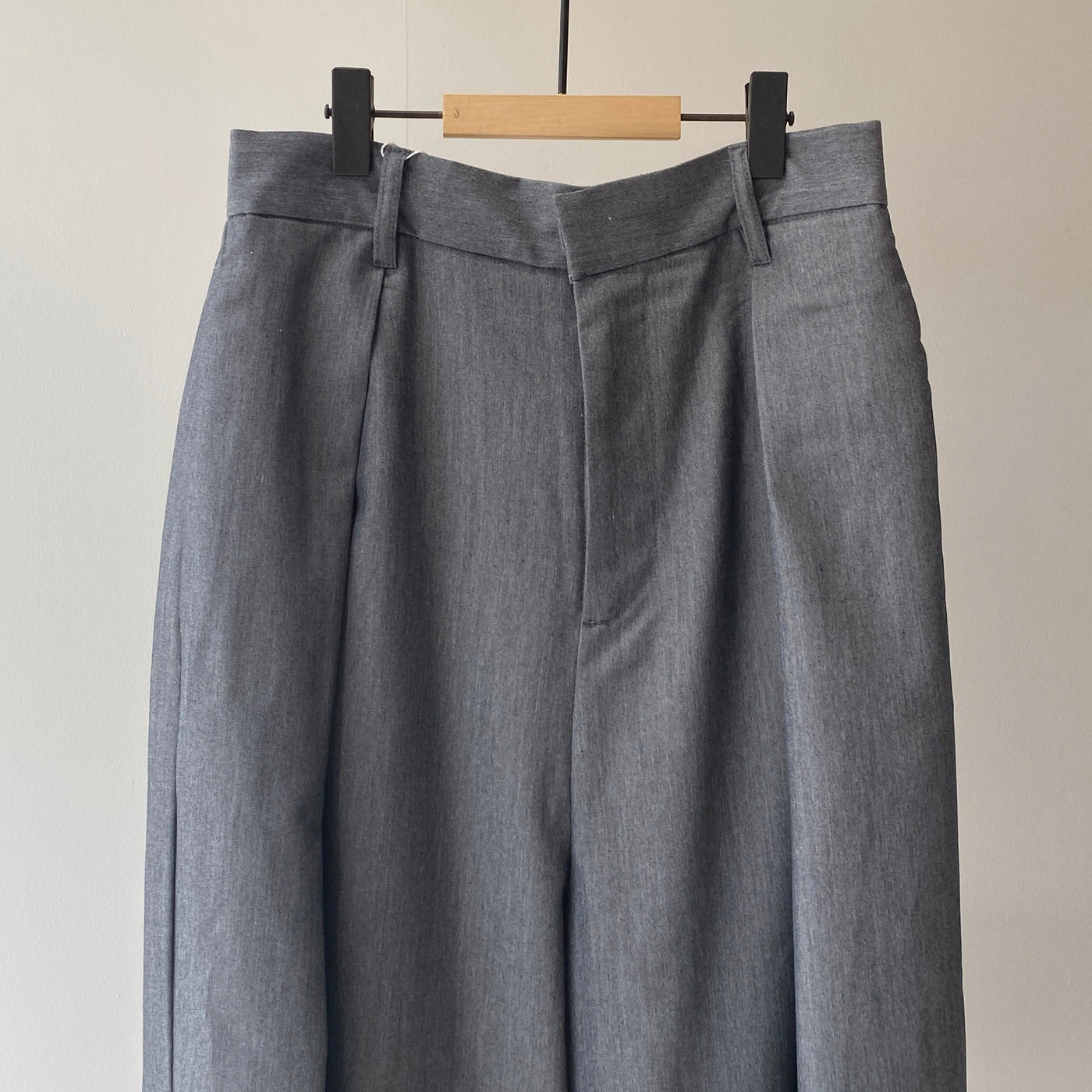 【ハモミシノオトナフク】Twill tuck wide pants
