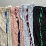 【ハモミシノオトナフク】Wavy side stripe lace pants