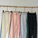 【ハモミシノオトナフク】Wavy side stripe lace pants