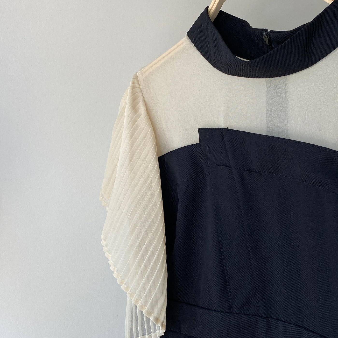 【ハモミシノオトナフク】Chiffon pleated ruffle OP