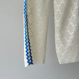 【ハモミシノオトナフク】Wavy side stripe lace pants