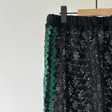 【ハモミシノオトナフク】Wavy side stripe lace pants