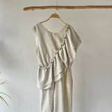 【ハモミシノオトナフク】Summer Tweed Ruffle All-in-One