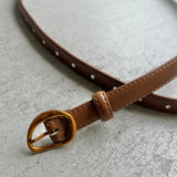 【ハモミシノオトナフク】Nuanced Metal Buckle Leather Belt