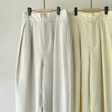 【ハモミシノオトナフク】Poly Twill Wide Tuck Pants