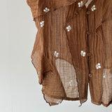【ハモミシノオトナフク】Sheer Embroidered Overlay Cami