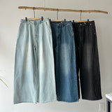【ハモミシノオトナフク】Denim Tuck Wide Pants