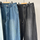 【ハモミシノオトナフク】Denim Tuck Wide Pants