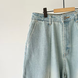 【ハモミシノオトナフク】Denim Tuck Wide Pants