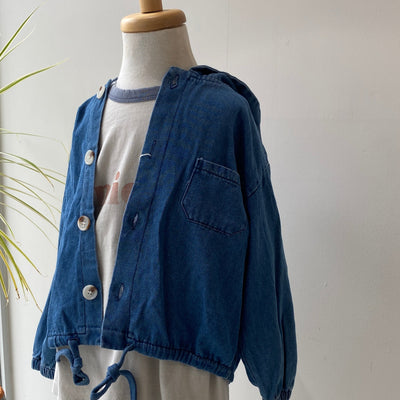 【hamomisi】Denim hooded jacket(80~120)