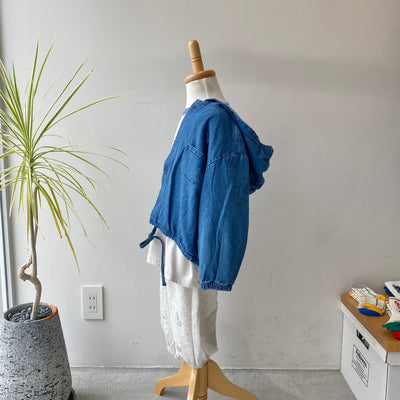 【hamomisi】Denim hooded jacket(80~120)
