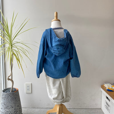 【hamomisi】Denim hooded jacket(80~120)