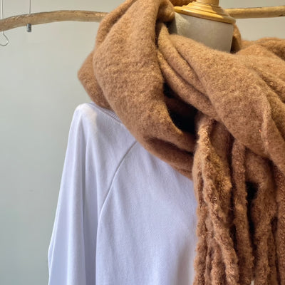 【ハモミシノオトナフク】Thick fringe plump muffler