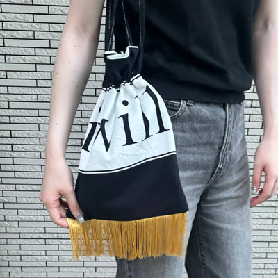 【hamomisi】Remake fringe drawstring bag