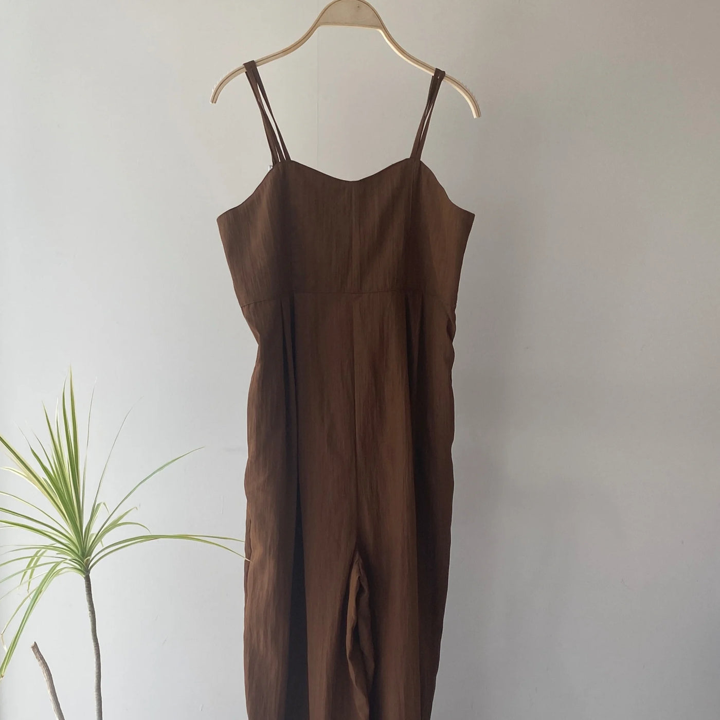 【ハモミシノオトナフク】Linen-like bustier-style salopette