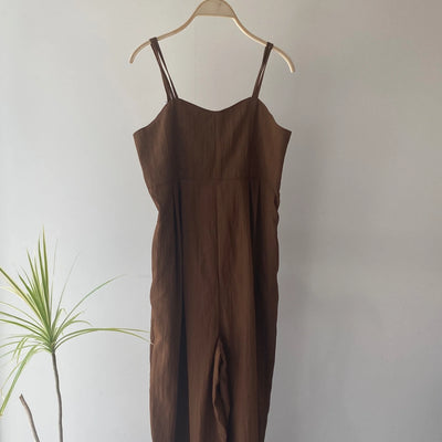 【ハモミシノオトナフク】Linen-like bustier-style salopette