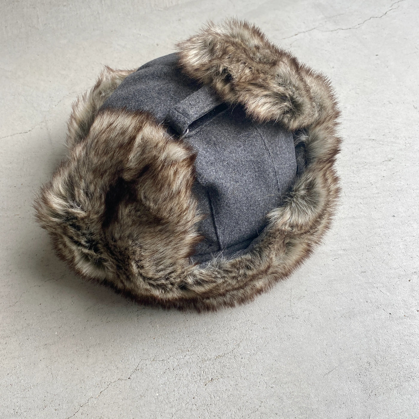 【hamomisi】Melton fur flight cap