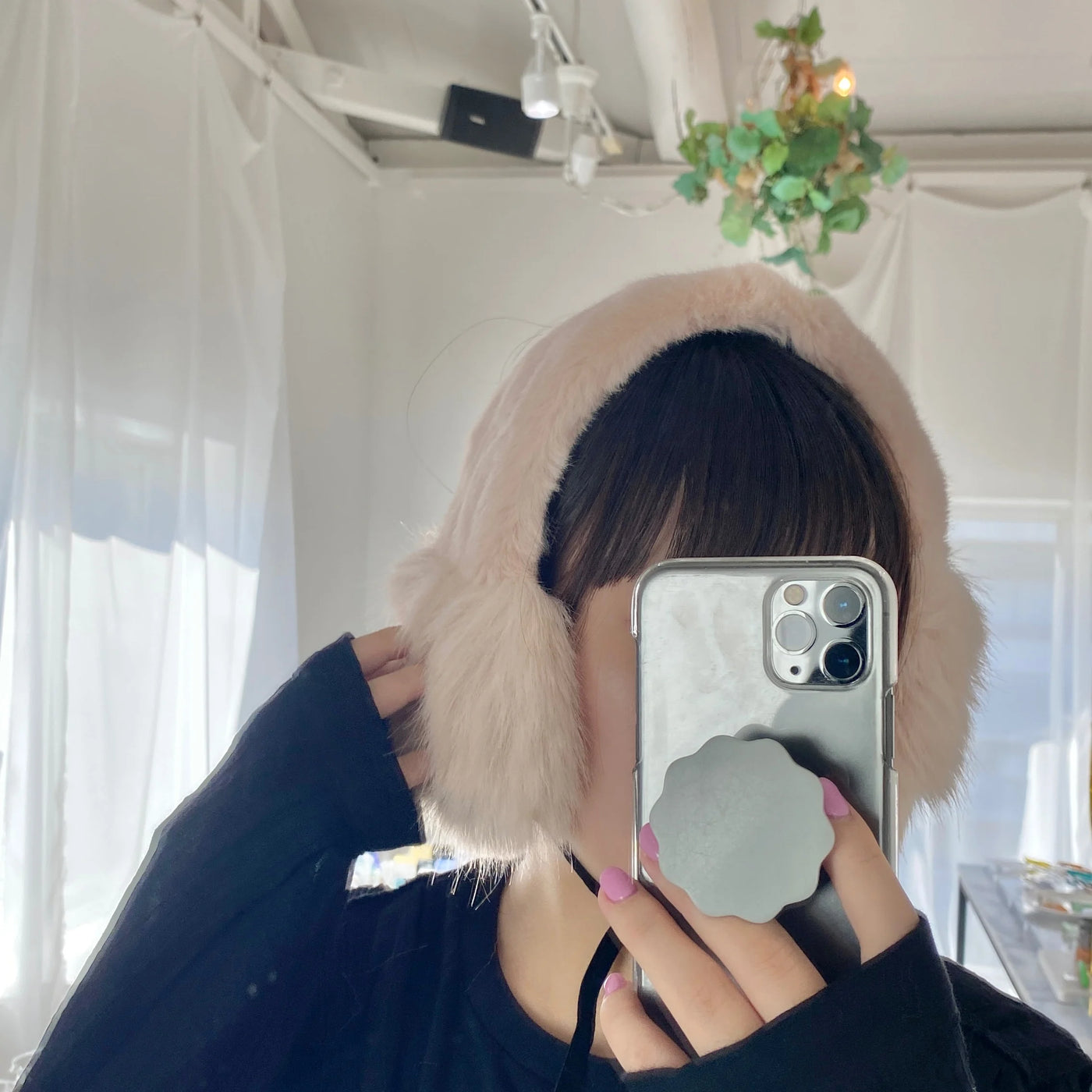 【ハモミシノオトナフク】Fur ear muffler