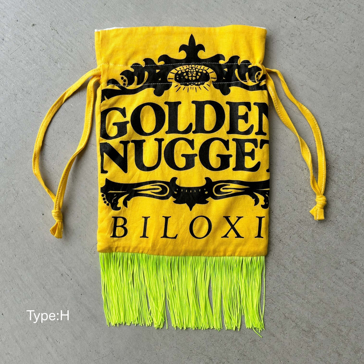 【hamomisi】Remake fringe drawstring bag