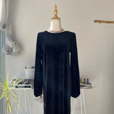 【ハモミシノオトナフク】Velour back open OP