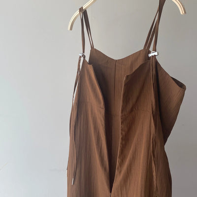 【ハモミシノオトナフク】Linen-like bustier-style salopette