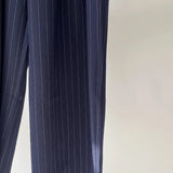 【ハモミシノオトナフク】Pinstripe tuck wide pants