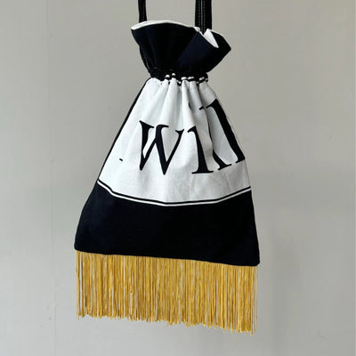 【hamomisi】Remake fringe drawstring bag