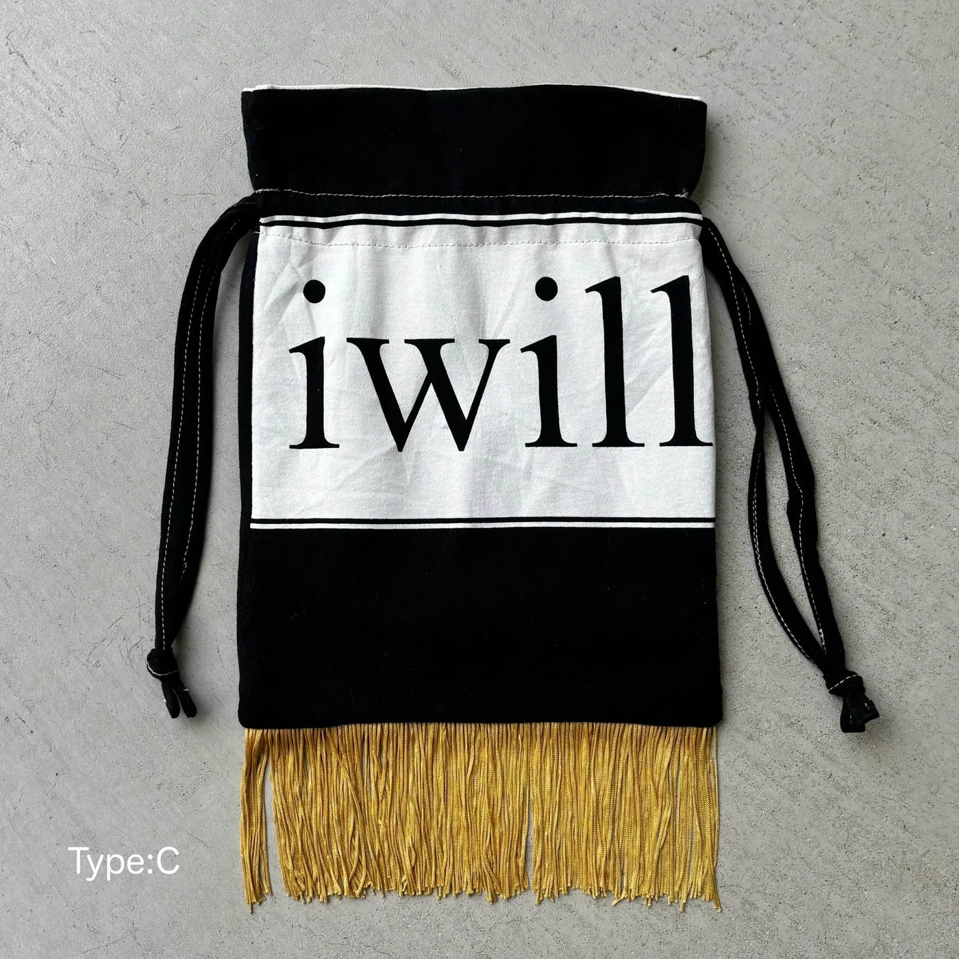 【hamomisi】Remake fringe drawstring bag