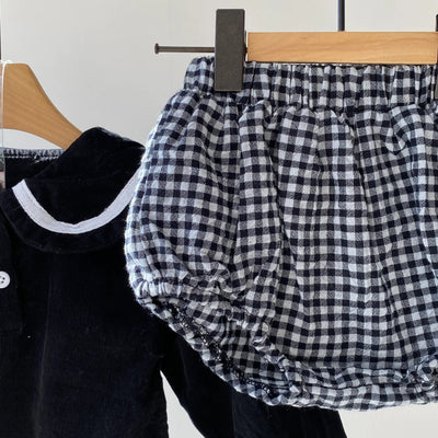 【hamomisi】Checkered pants set(73~90)