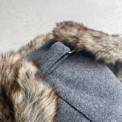 【hamomisi】Melton fur flight cap