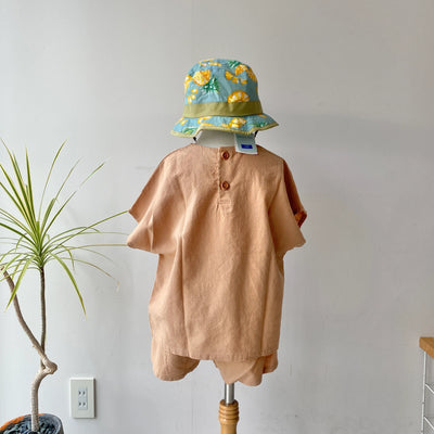 【hamomisi】Linen T-shirt(90~150)