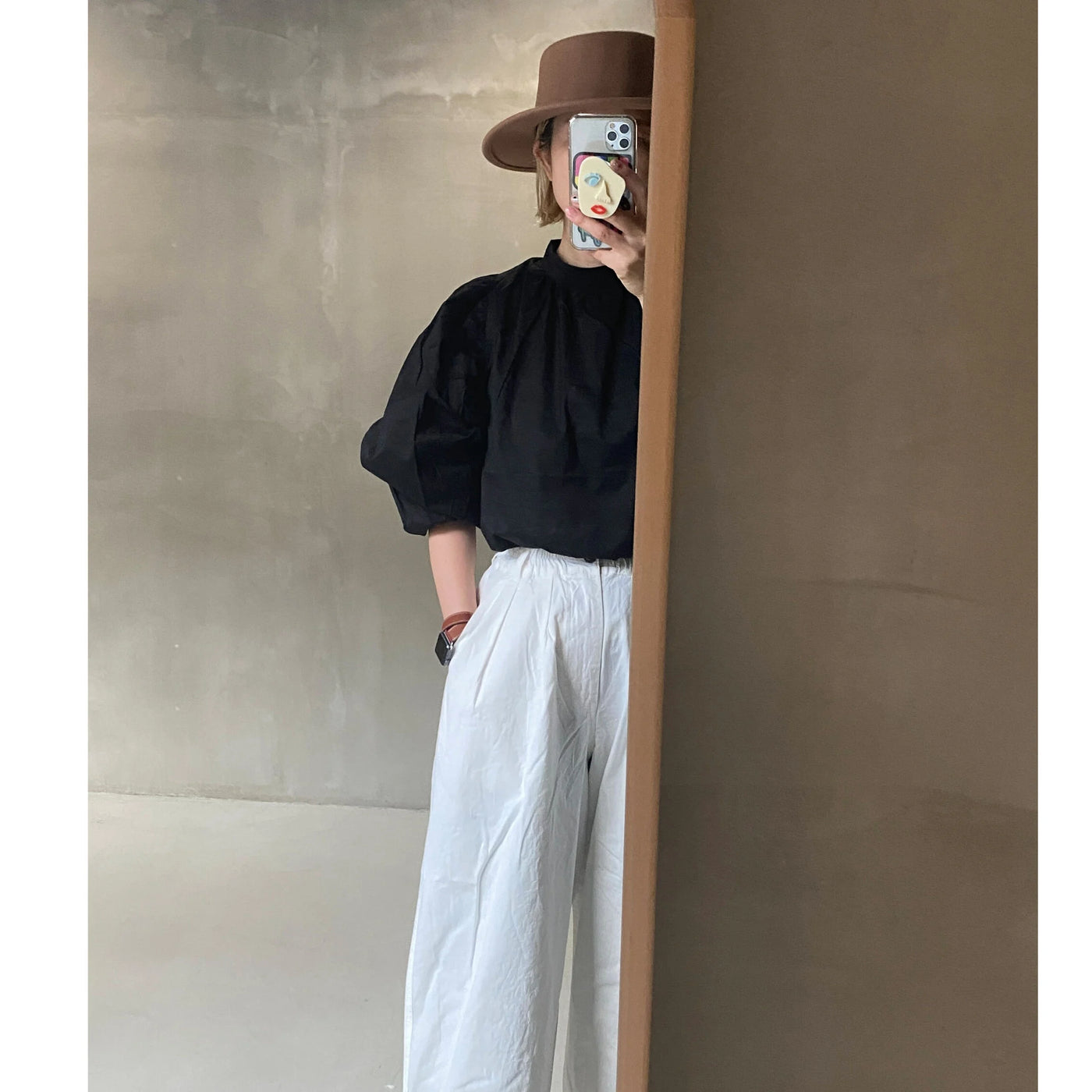 【hamomisi】Wool round hat