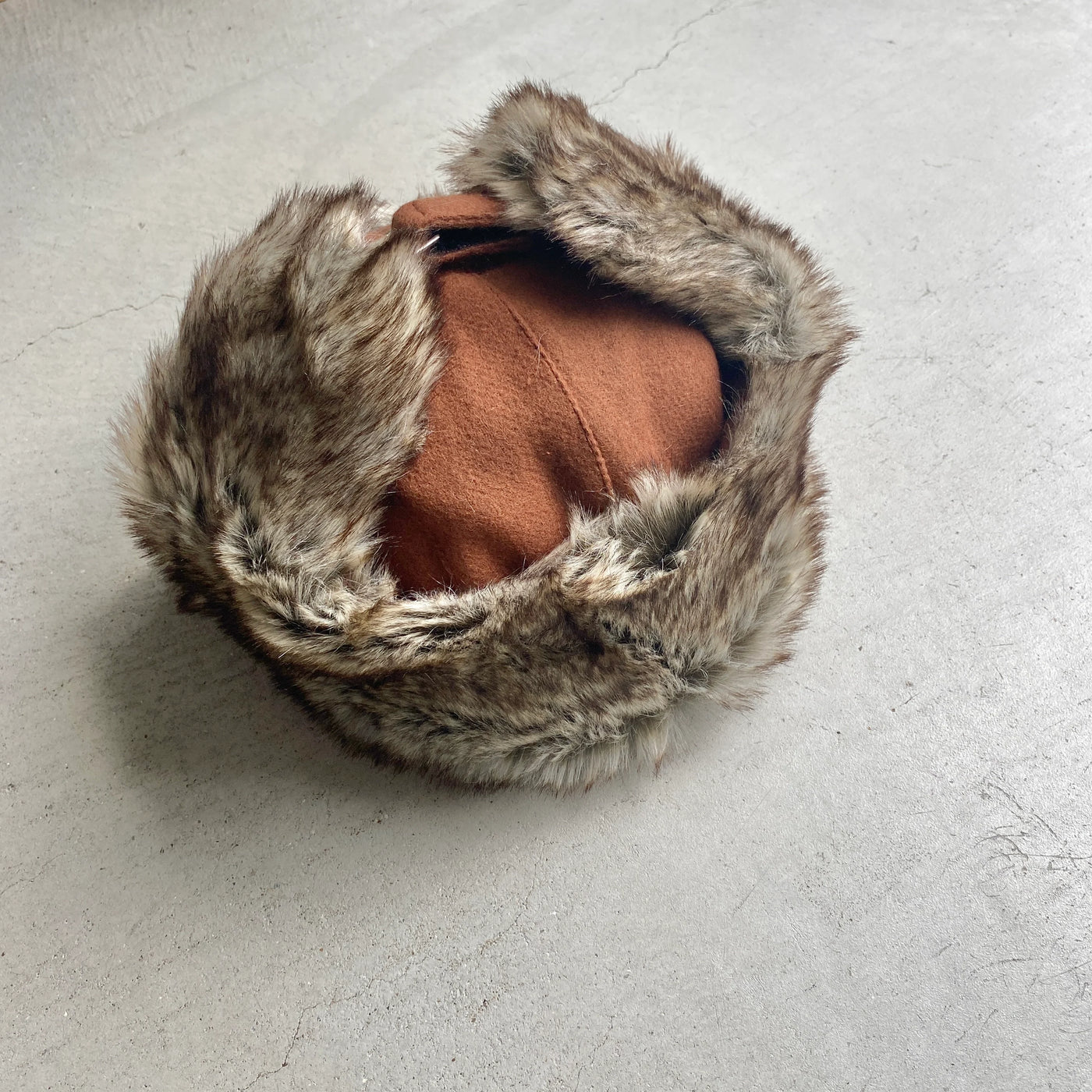 【hamomisi】Melton fur flight cap