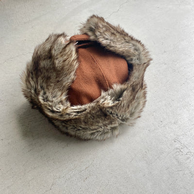 【hamomisi】Melton fur flight cap
