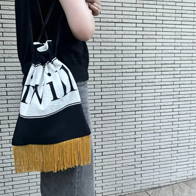 【hamomisi】Remake fringe drawstring bag