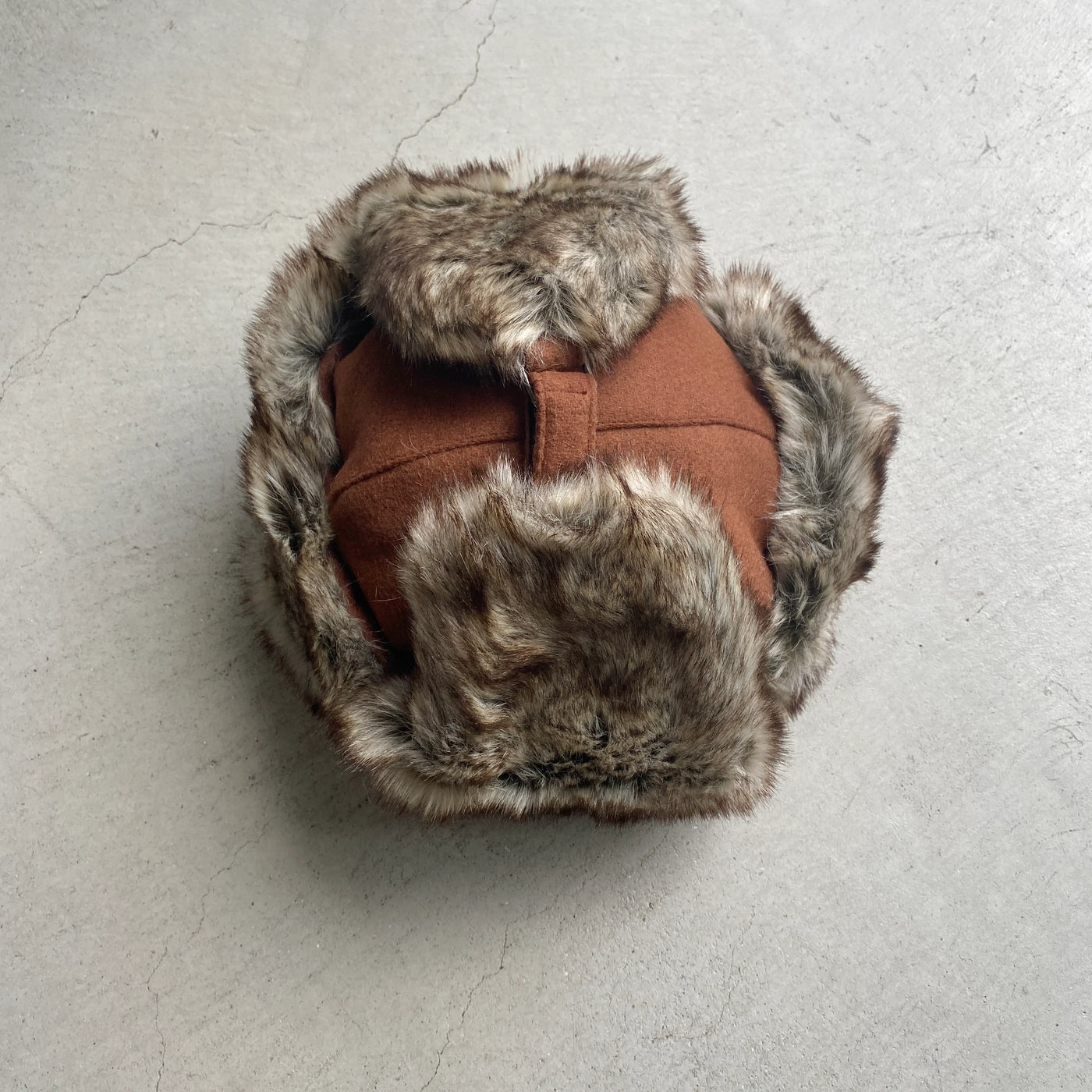 【hamomisi】Melton fur flight cap