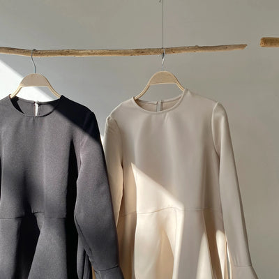 【ハモミシノオトナフク】Flare line blouse