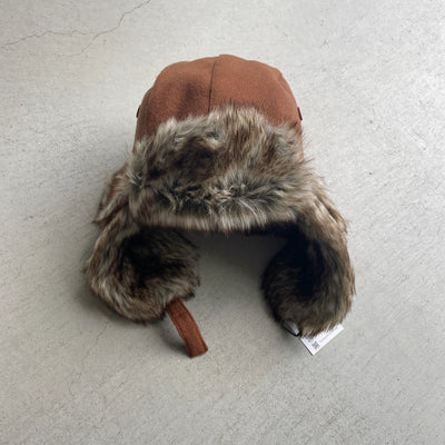 【hamomisi】Melton fur flight cap