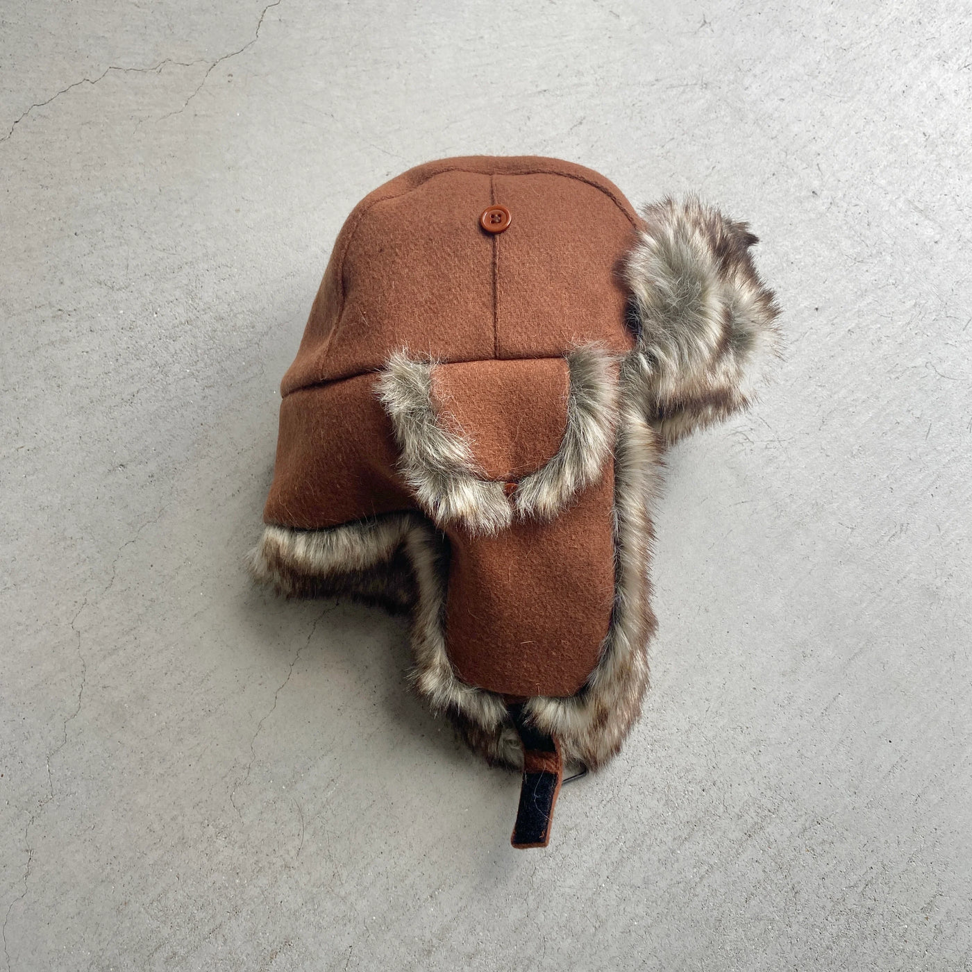 【hamomisi】Melton fur flight cap