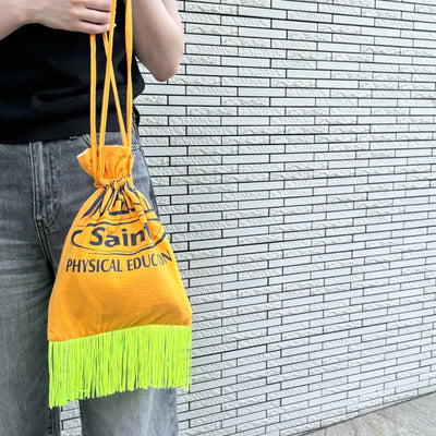 【hamomisi】Remake fringe drawstring bag