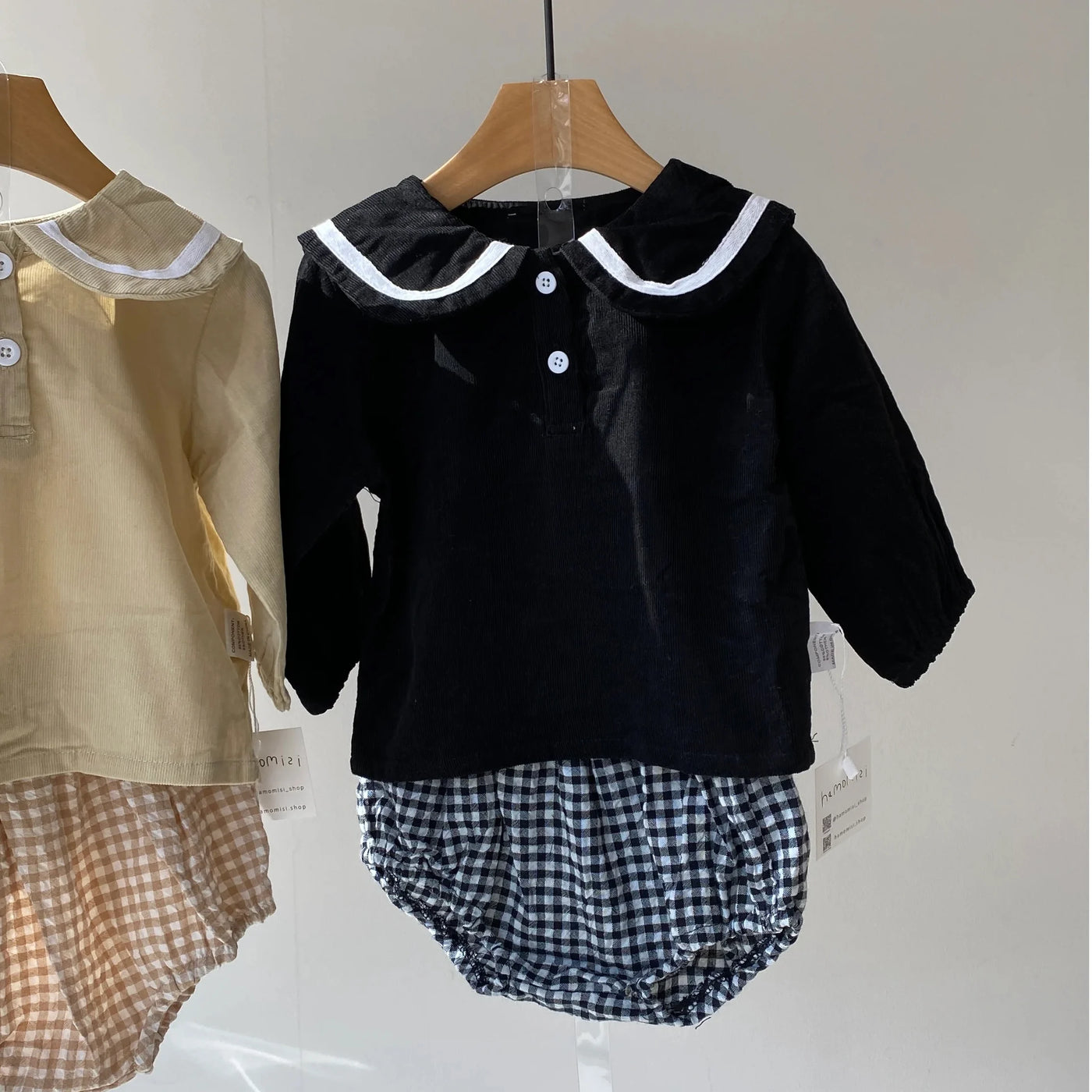 【hamomisi】Checkered pants set(73~90)