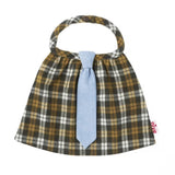 【Niva】ネル素材チェック柄ネクタイつきスタイ／Checkerd bib