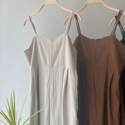 【ハモミシノオトナフク】Linen-like bustier-style salopette