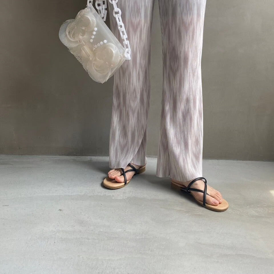 【ハモミシノオトナフク】flat sandal