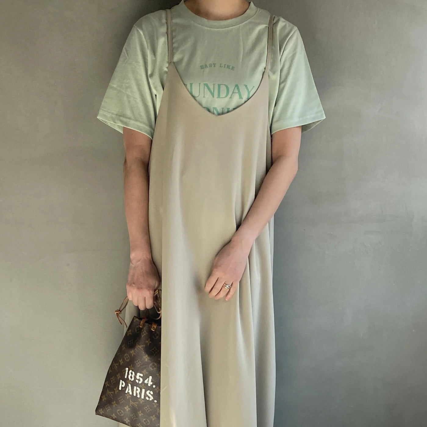 【ハモミシノオトナフク】Lettering loose fit T-shirt