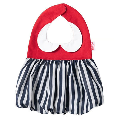 【Niva】丸襟ストライプのバルーンスタイ／Stripe Bib